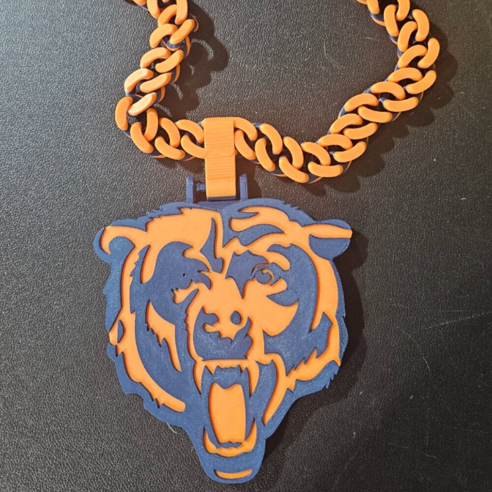 Chicago Bears NFL 3D Printed Cuban Link Chain